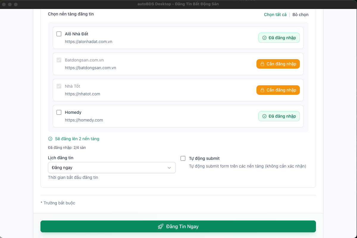 Auto detect login session for platforms